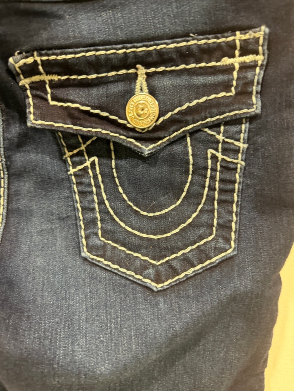 True Religion Halle High Rise Skinny Jeans Dark Wash Flap Pocket Big T 26 - Picture 3 of 16